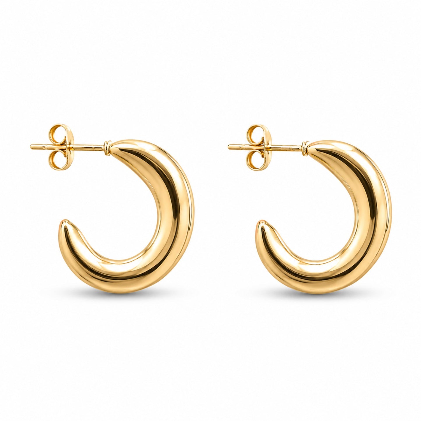 Gold Chunky C-Hoop Earrings (AK91444_2)