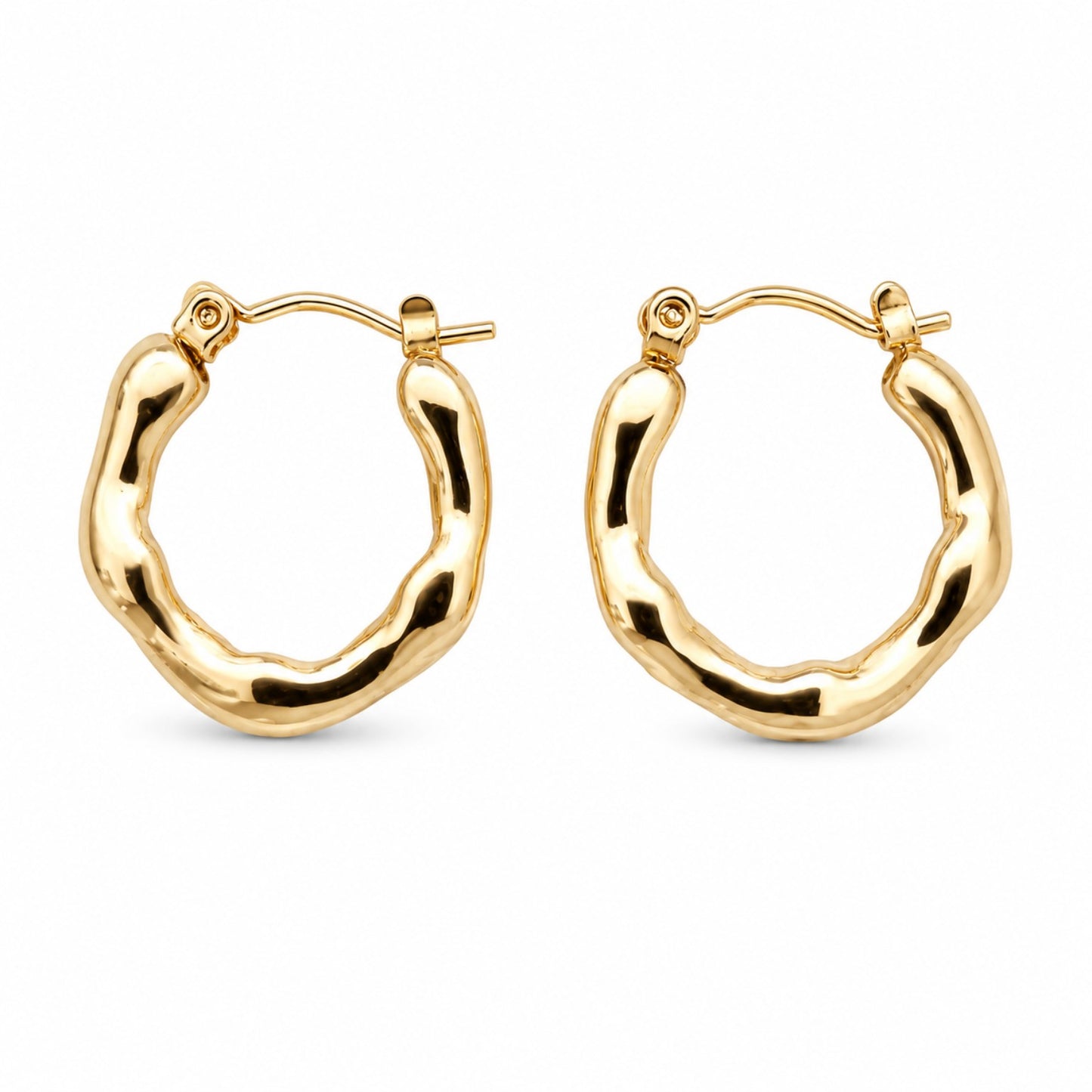 Gold Chunky Hoop Earrings (AK91444_2)