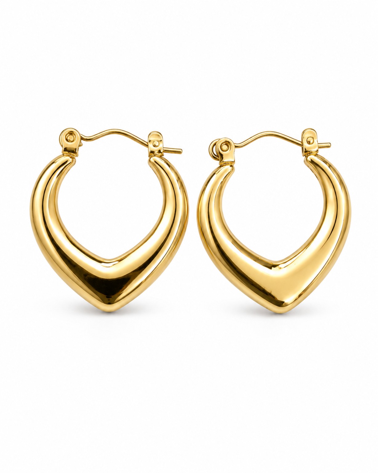 Gold V-Shaped Hoop Earrings (AK91444_2)