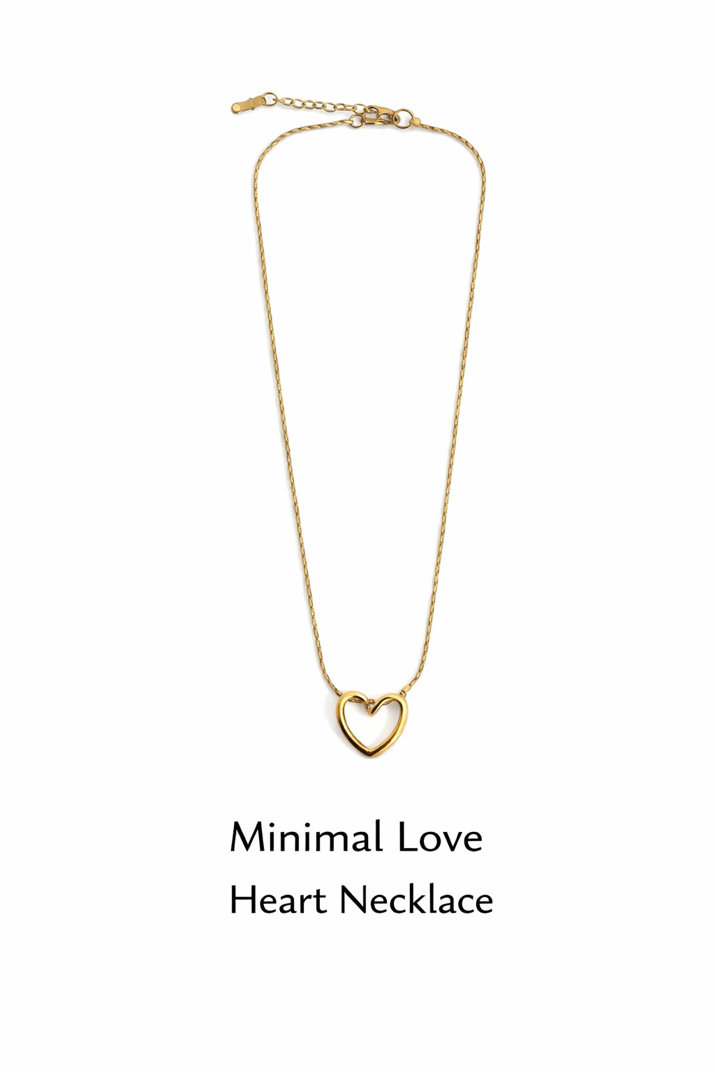 Gold Minimal Heart Pendant Necklace (AK9175_2)