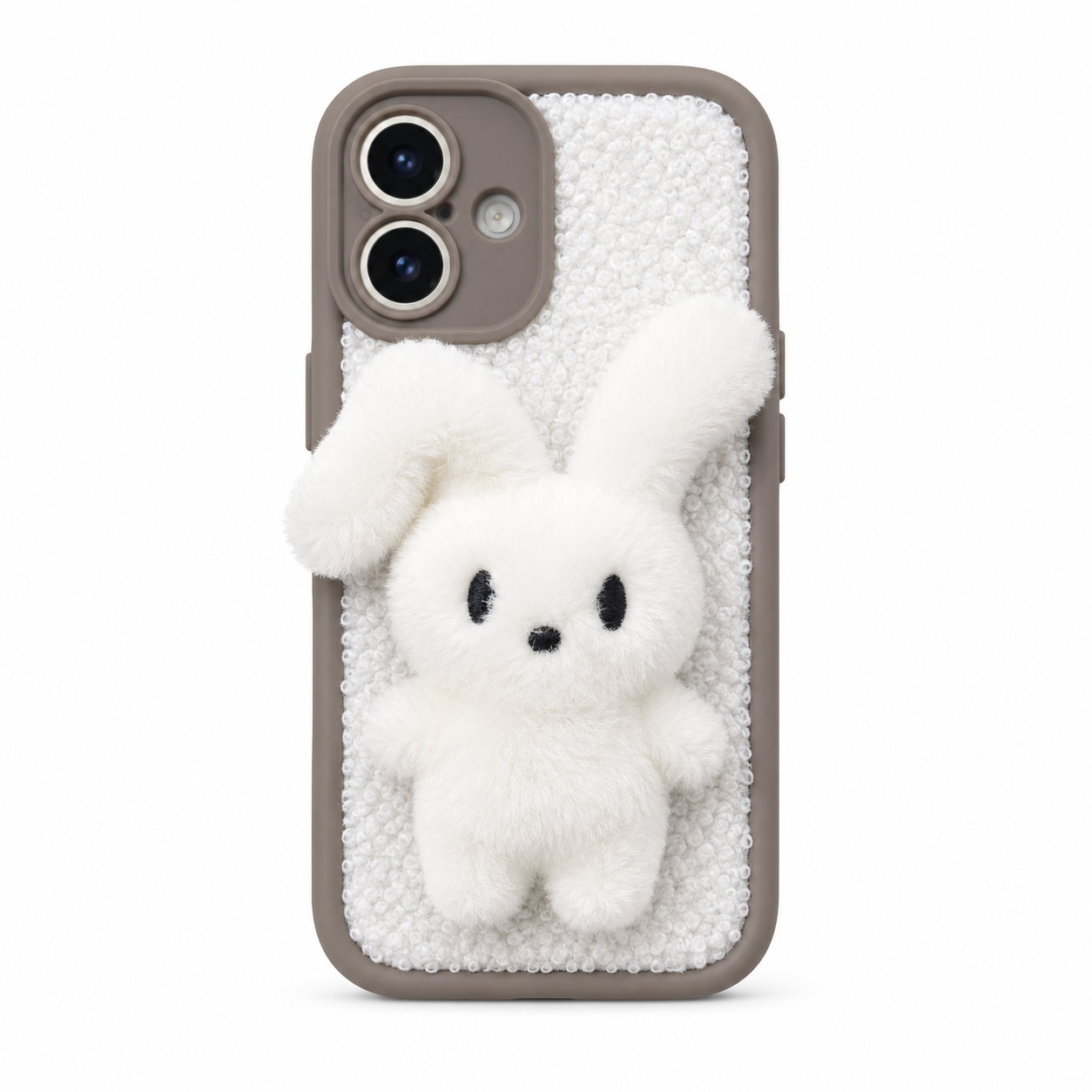 Plush Bunny Fur Texture Phone Case with Camera Protection (iphone 14)