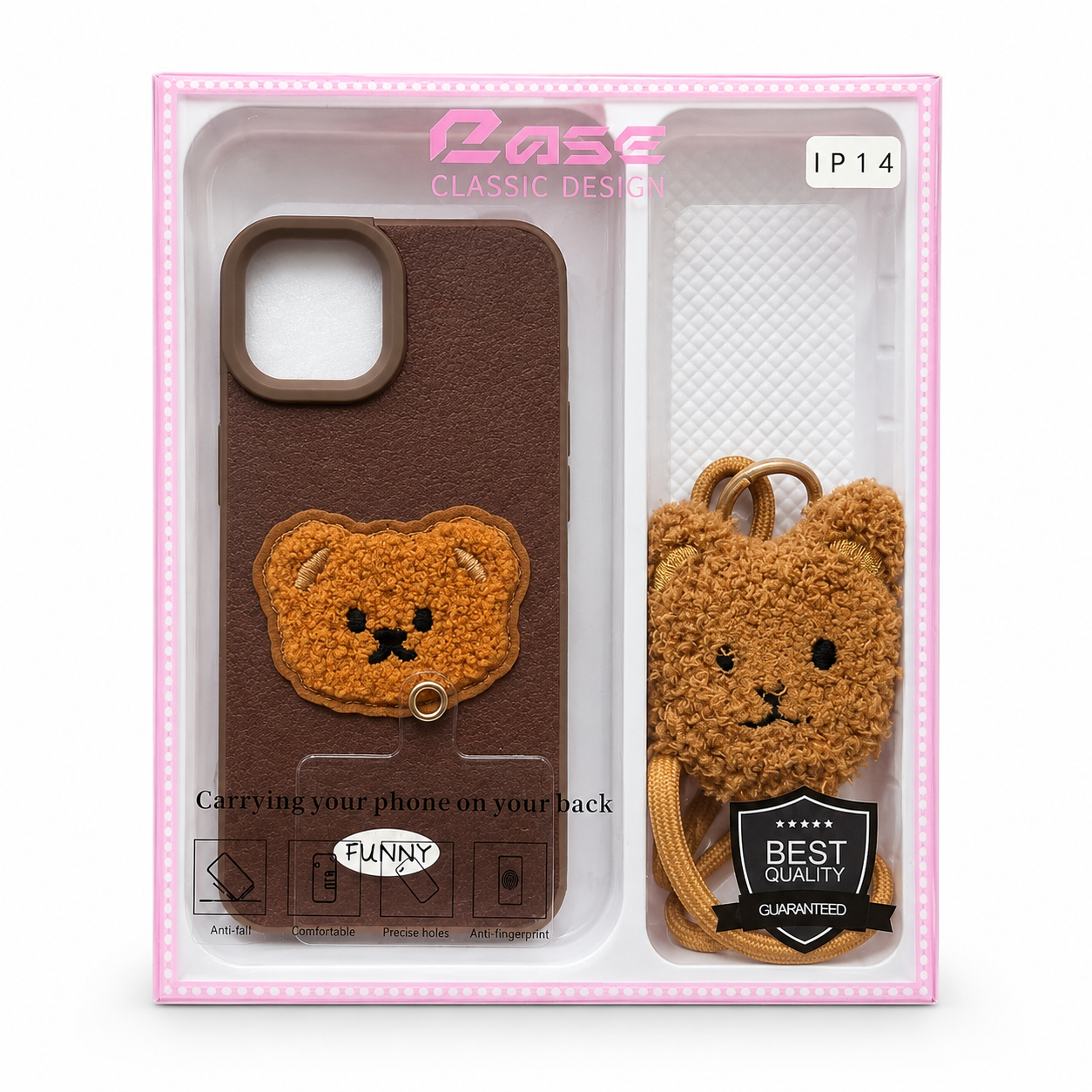 Teddy Bear Lanyard Phone Case with Camera Protection (iphone 15pro)