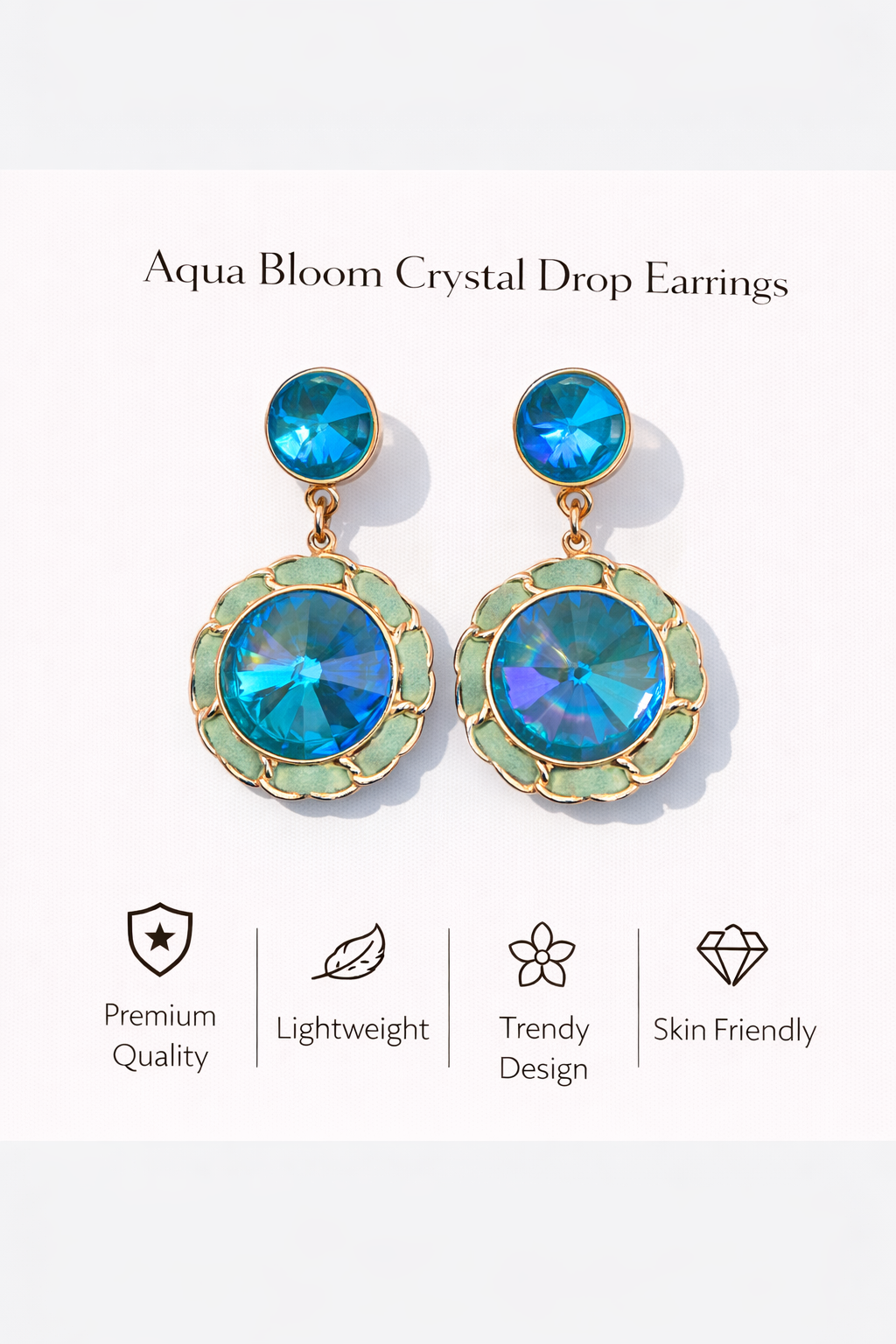 Bloom Crystal Drop Earrings (AK91840)