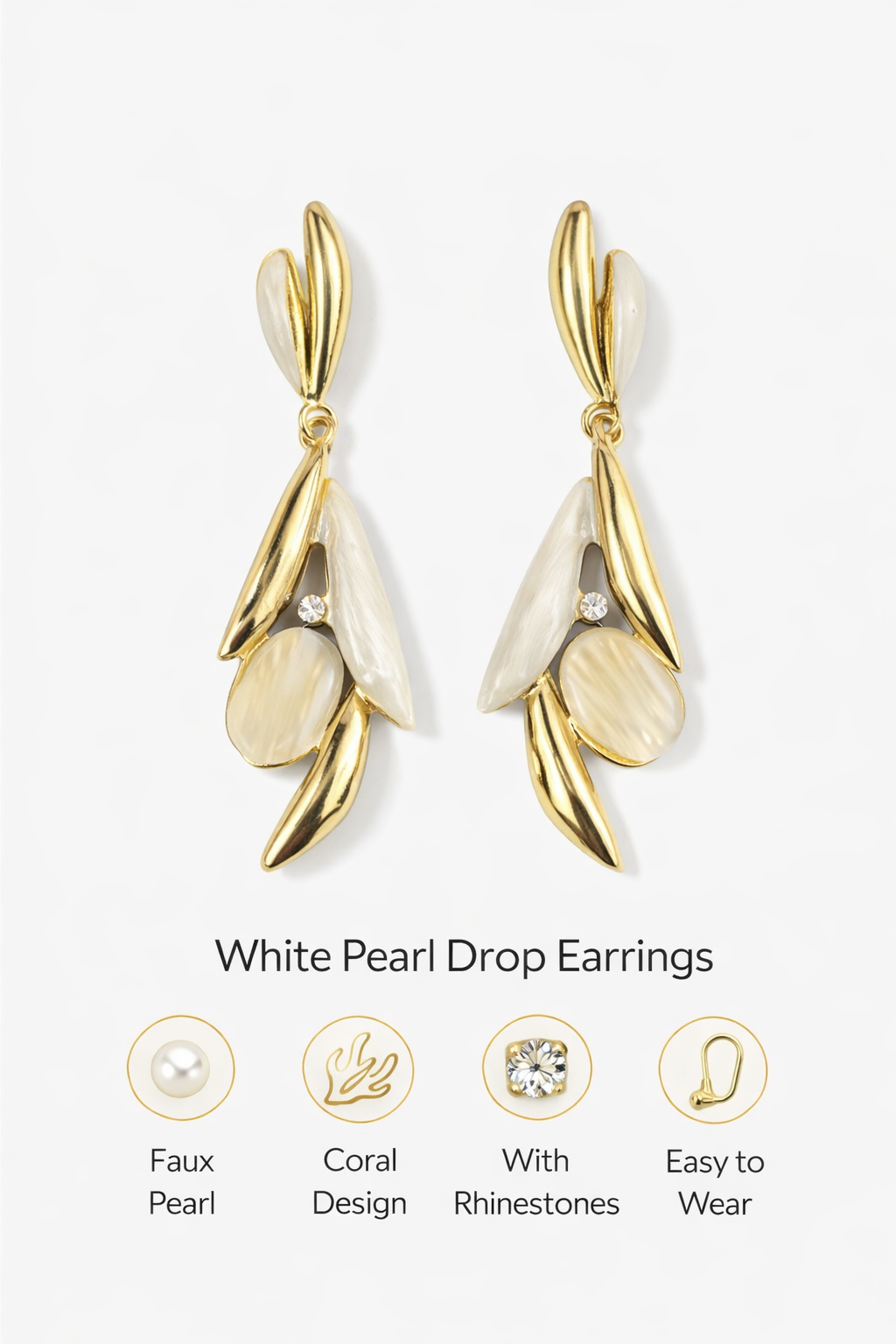 Leaf Charm Drop Earrings (AK91780)