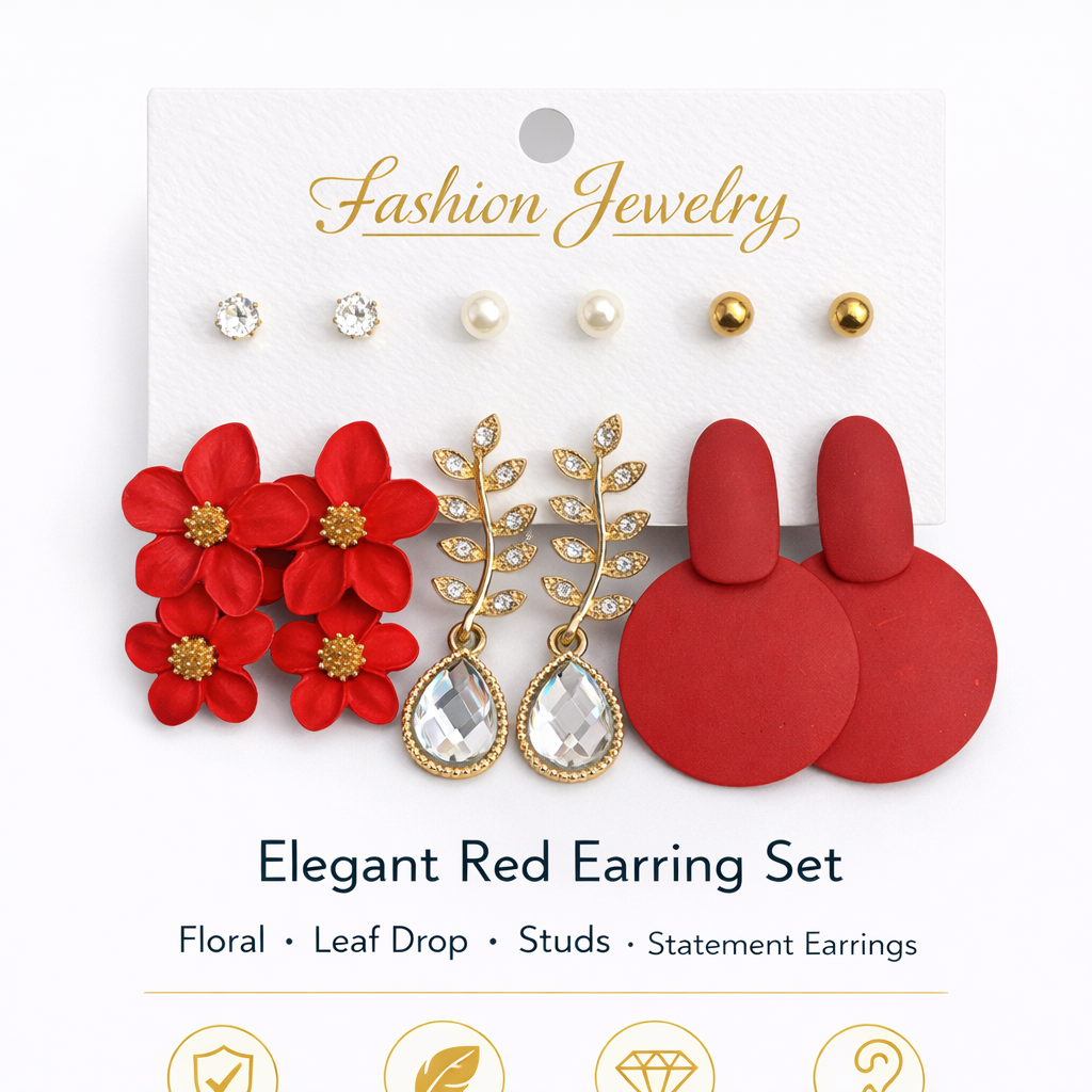 6-Pair Elegant Fashion Earring Set (AK9190)