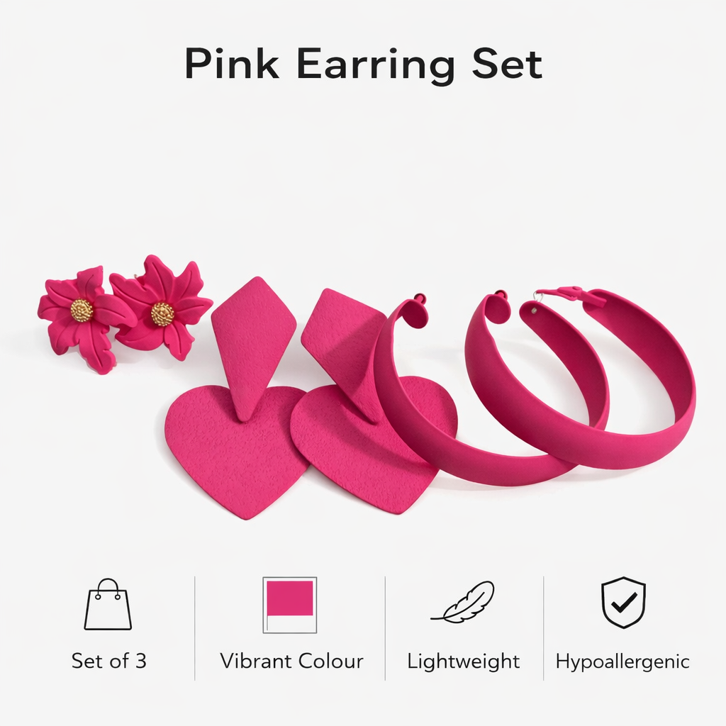 3-Pair Statement Earring Set (AK9190)