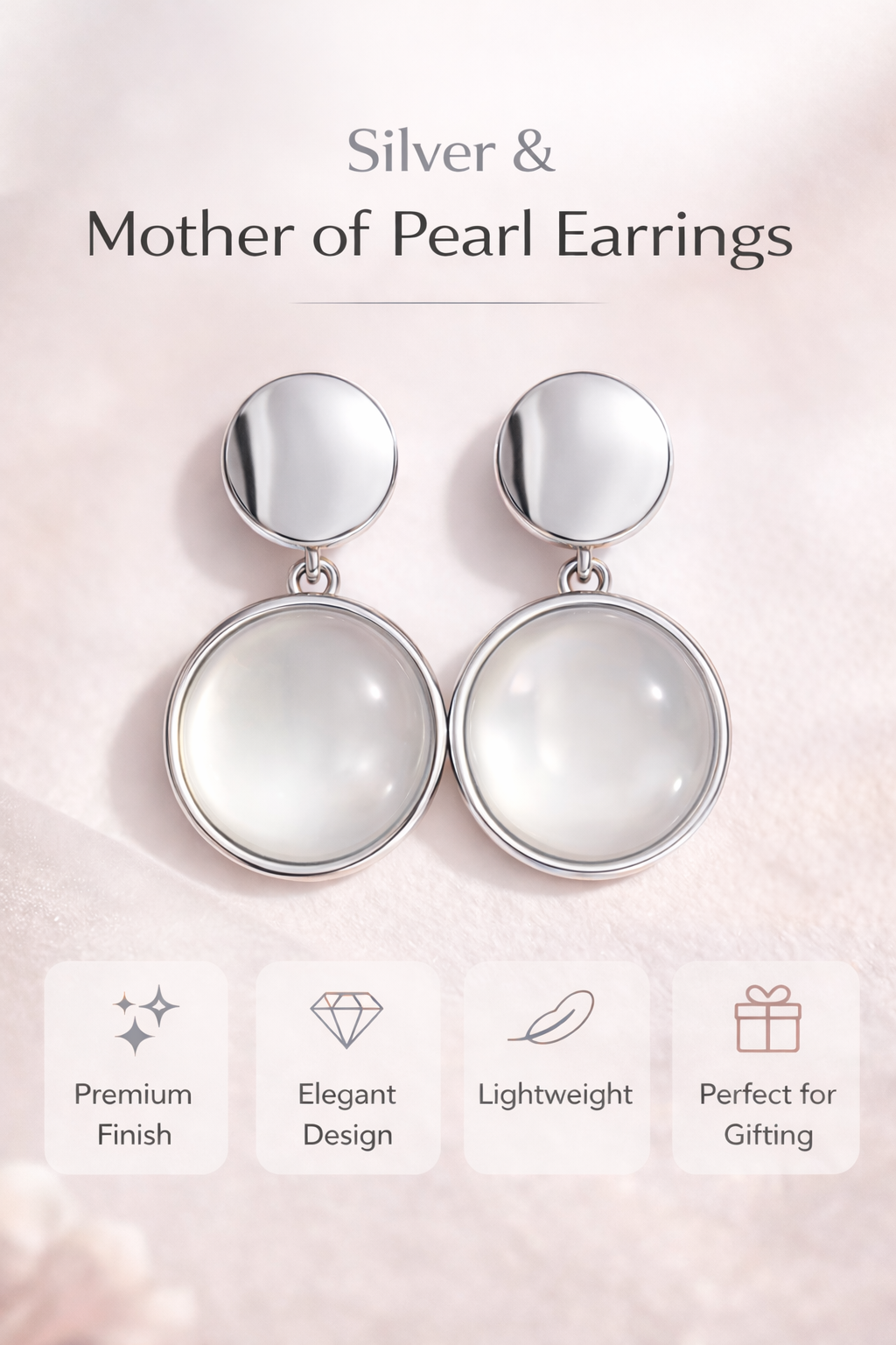 Mother of Pearl Drop Earrings (AK91540)