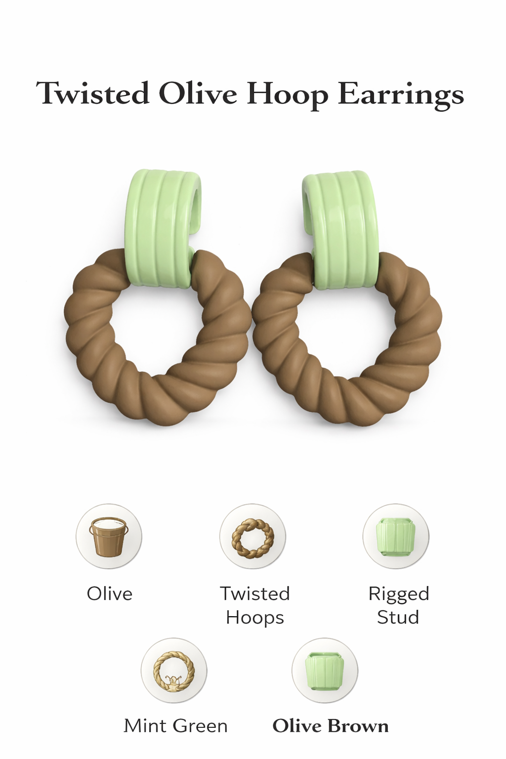 Twisted Hoop Drop Earrings (AK91540)