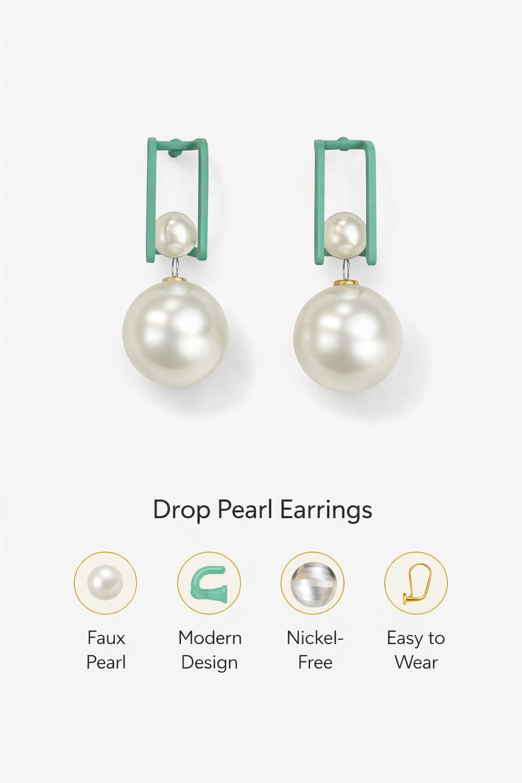Modern Pearl Drop Earrings (AK91360)