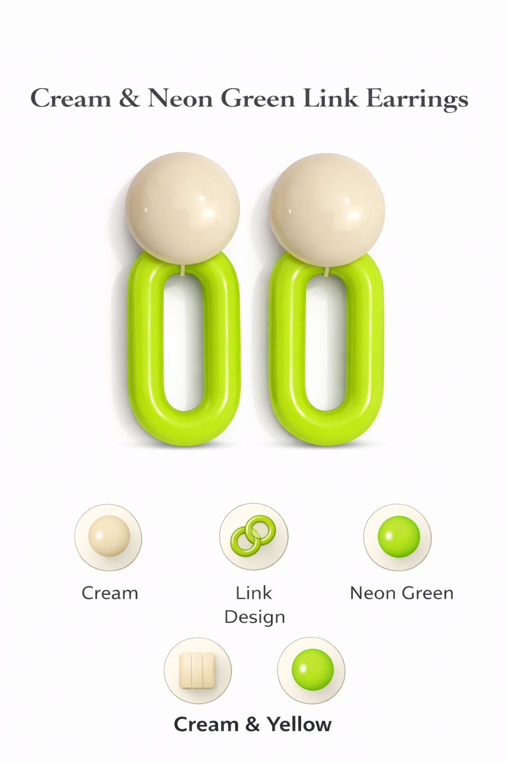 Color Block Link Drop Earrings (AK91540)