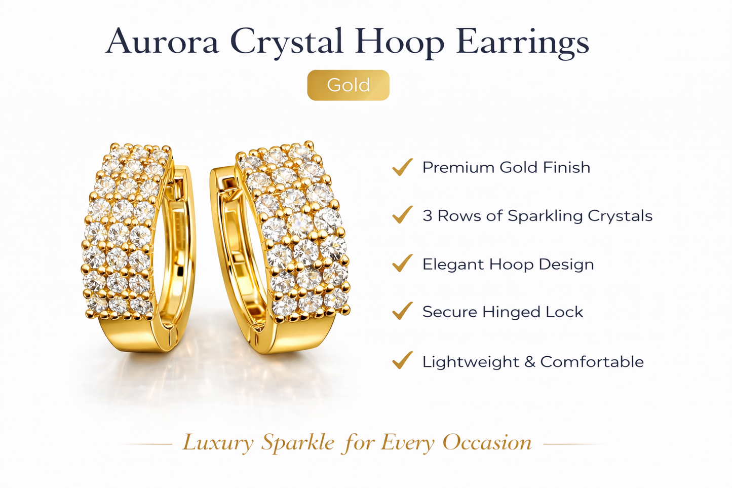 Aurora Crystal Hoop Earrings (SF91252)