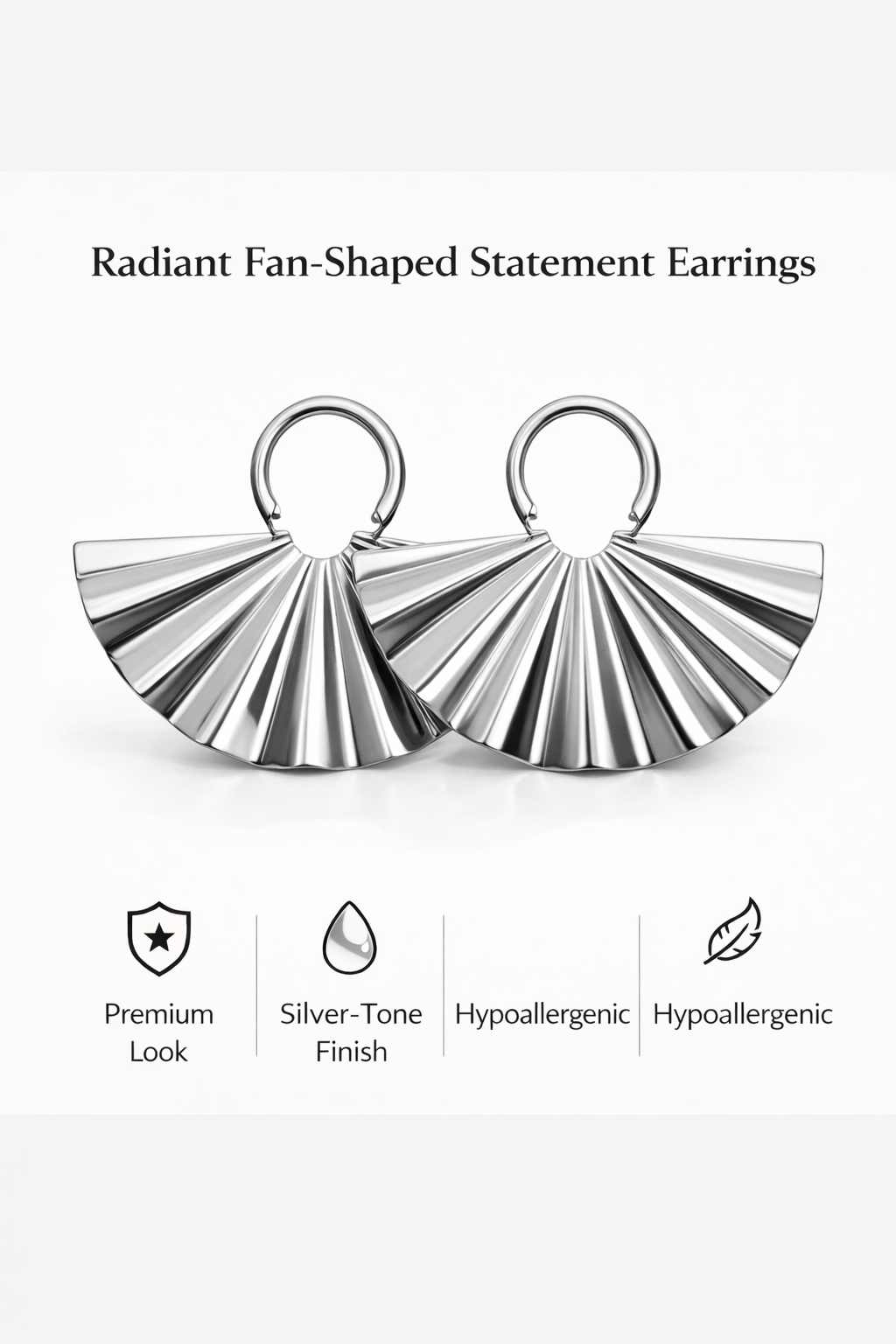 Radiant Fan Shaped Statement Earrings (AK91420)