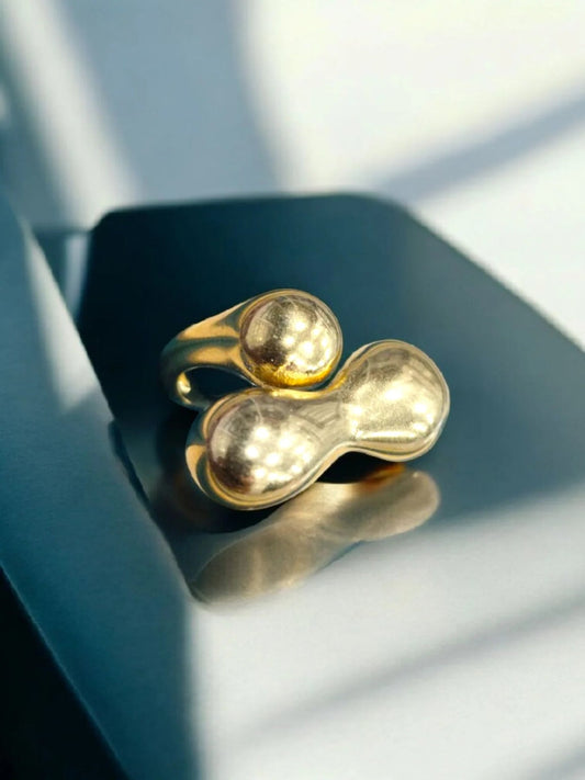 Gold Bubble Open Ring (AK9180_2)