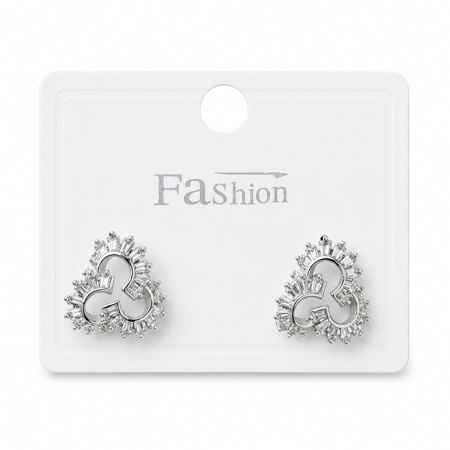Clover Crystal Stud Earrings (AK91150_2)