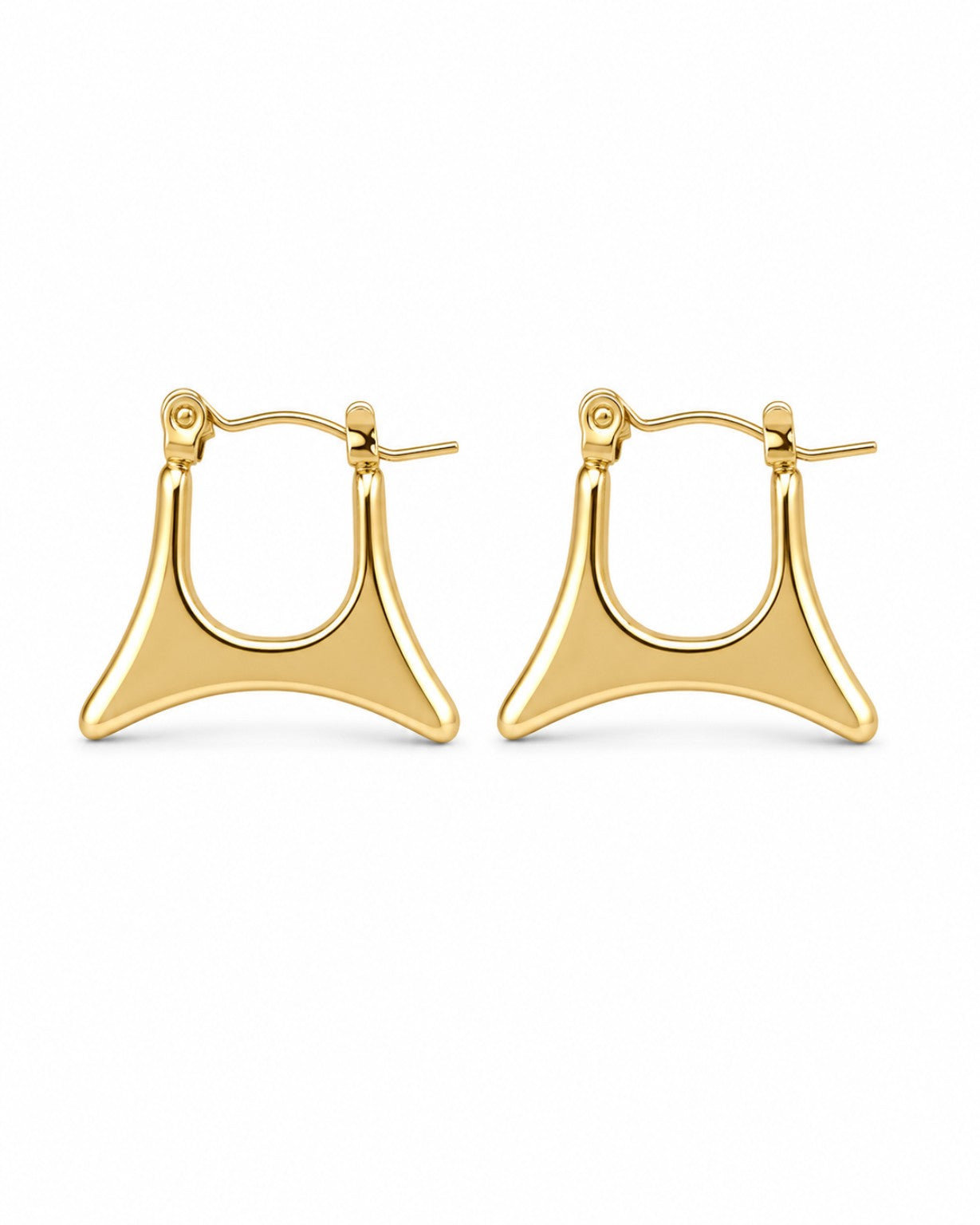 Gold Geometric Hoop Earrings (AK91444_2)