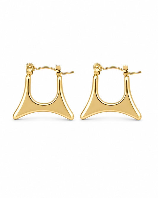Gold Geometric Hoop Earrings (AK91444_2)