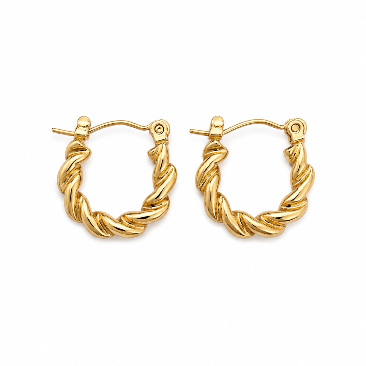 Gold Twisted Rope Hoop Earrings (AK91444_2)