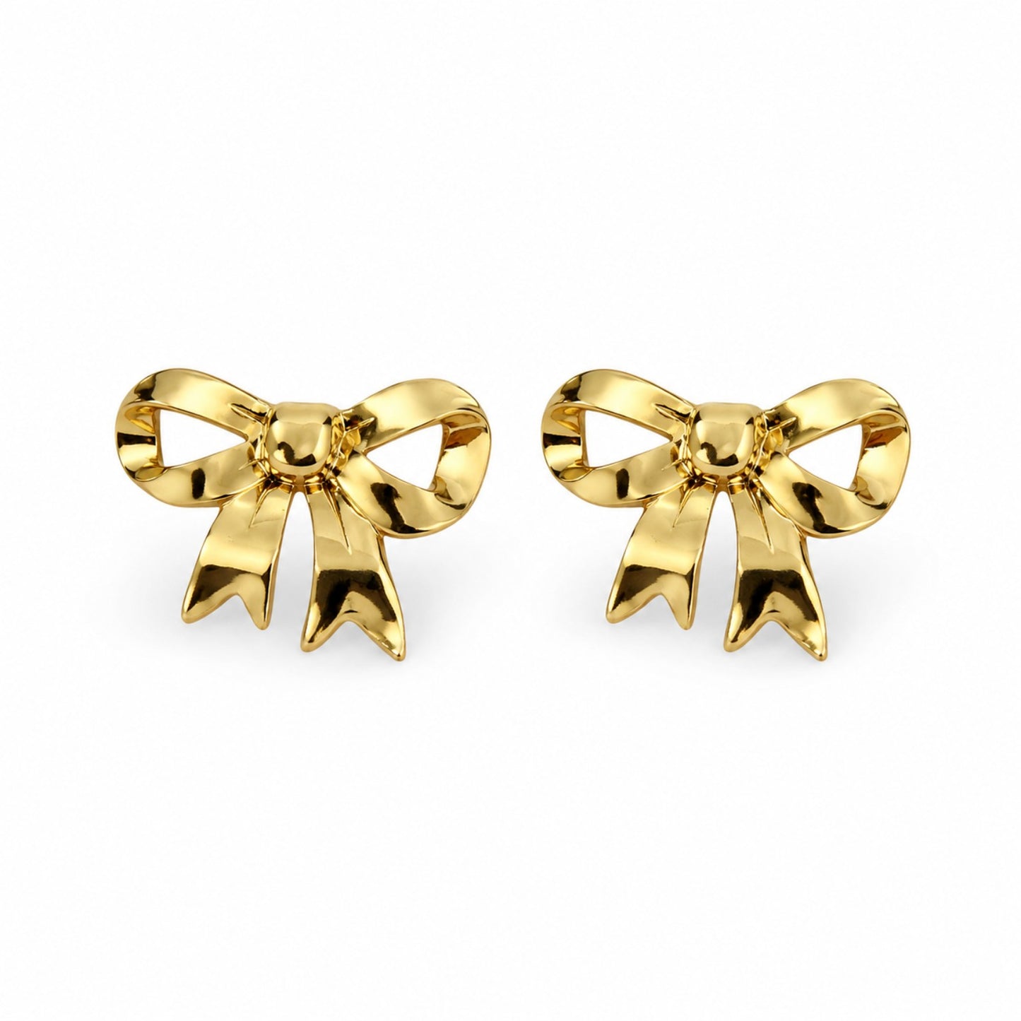Gold Bow Stud Earrings (AK91480_2)