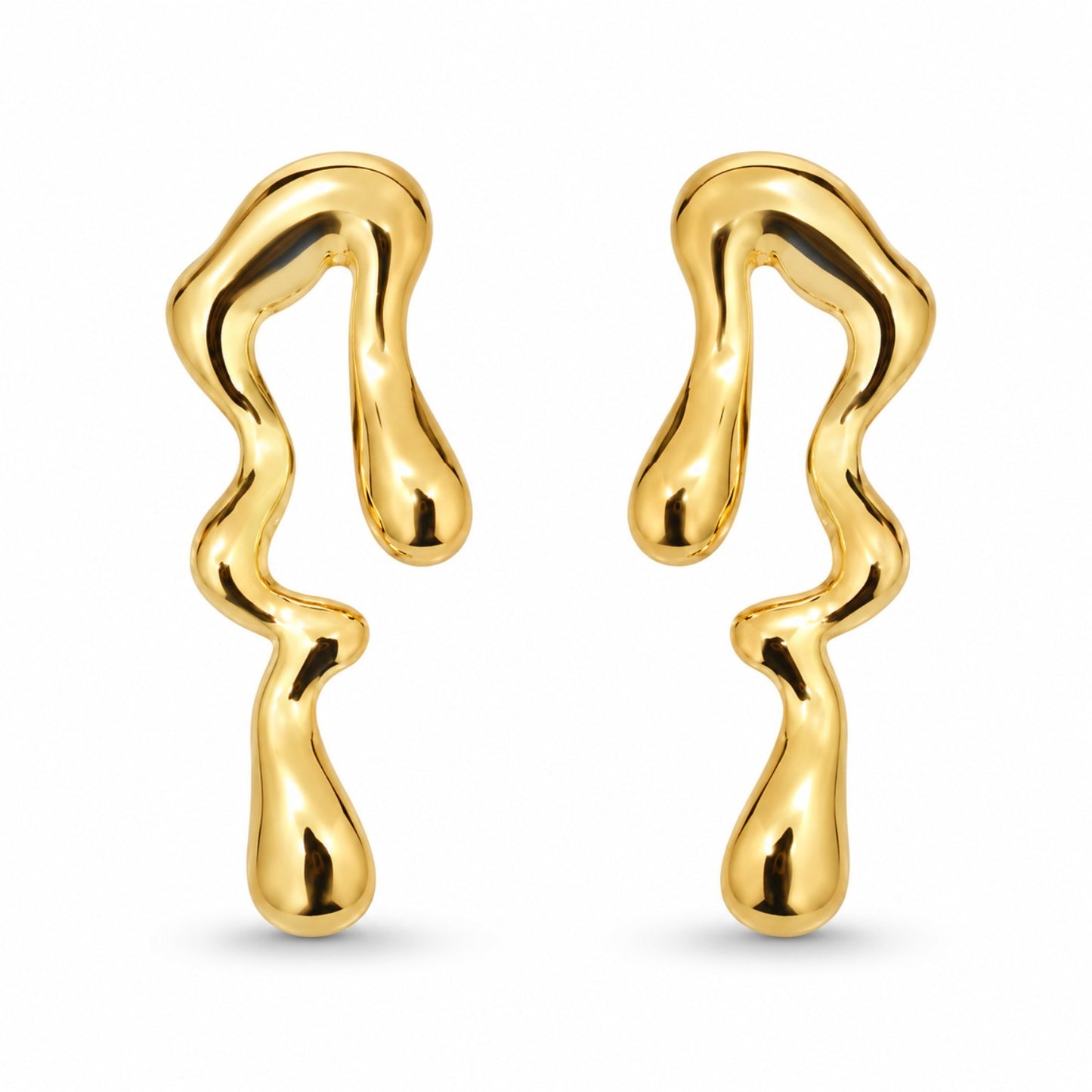 Gold Abstract Drop Earrings (AK91480_2)