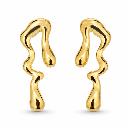 Gold Abstract Drop Earrings (AK91480_2)