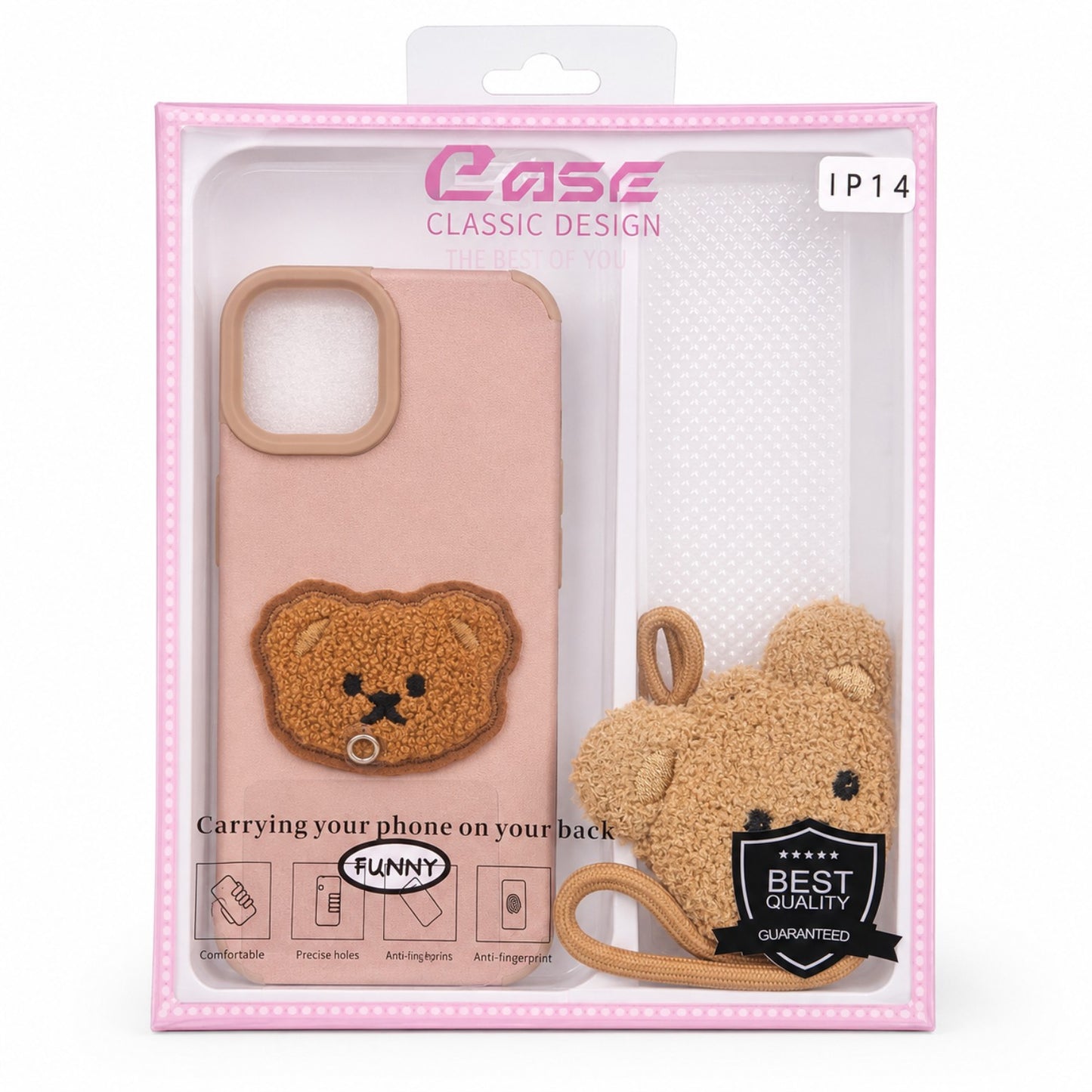 Teddy Bear Lanyard Phone Case with Camera Protection (iphone 16pro max)