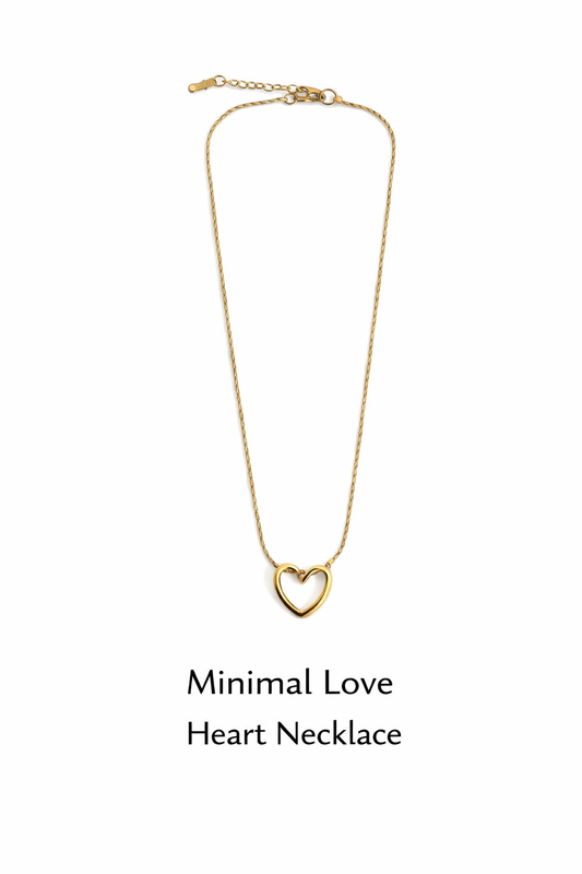 Gold Minimal Heart Pendant Necklace (AK9175_2)