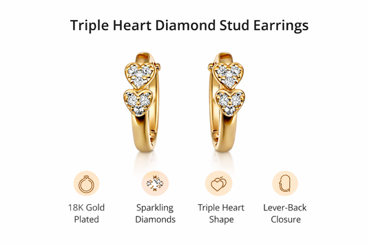 Gold-Plated Double Heart Hoop Earrings (SF91144_2)