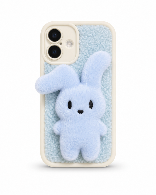 Plush Bunny Fur Texture Phone Case with Camera Protection (iphone 15)