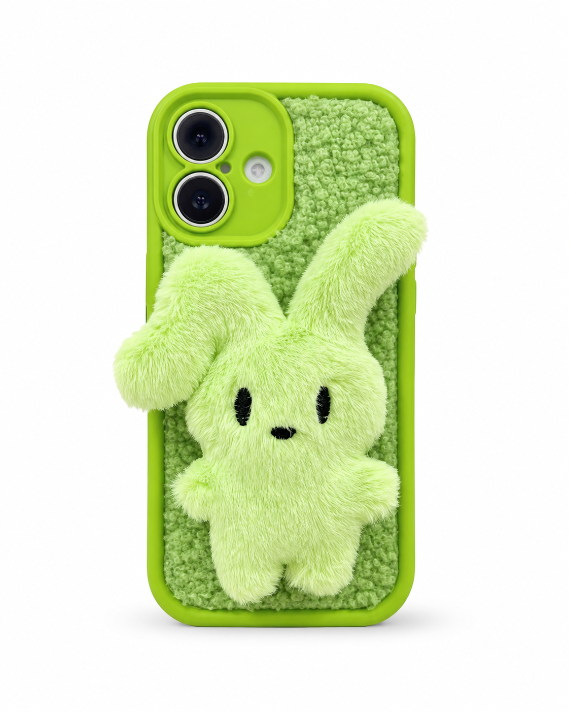 Plush Bunny Fur Texture Phone Case with Camera Protection (iphone 14)