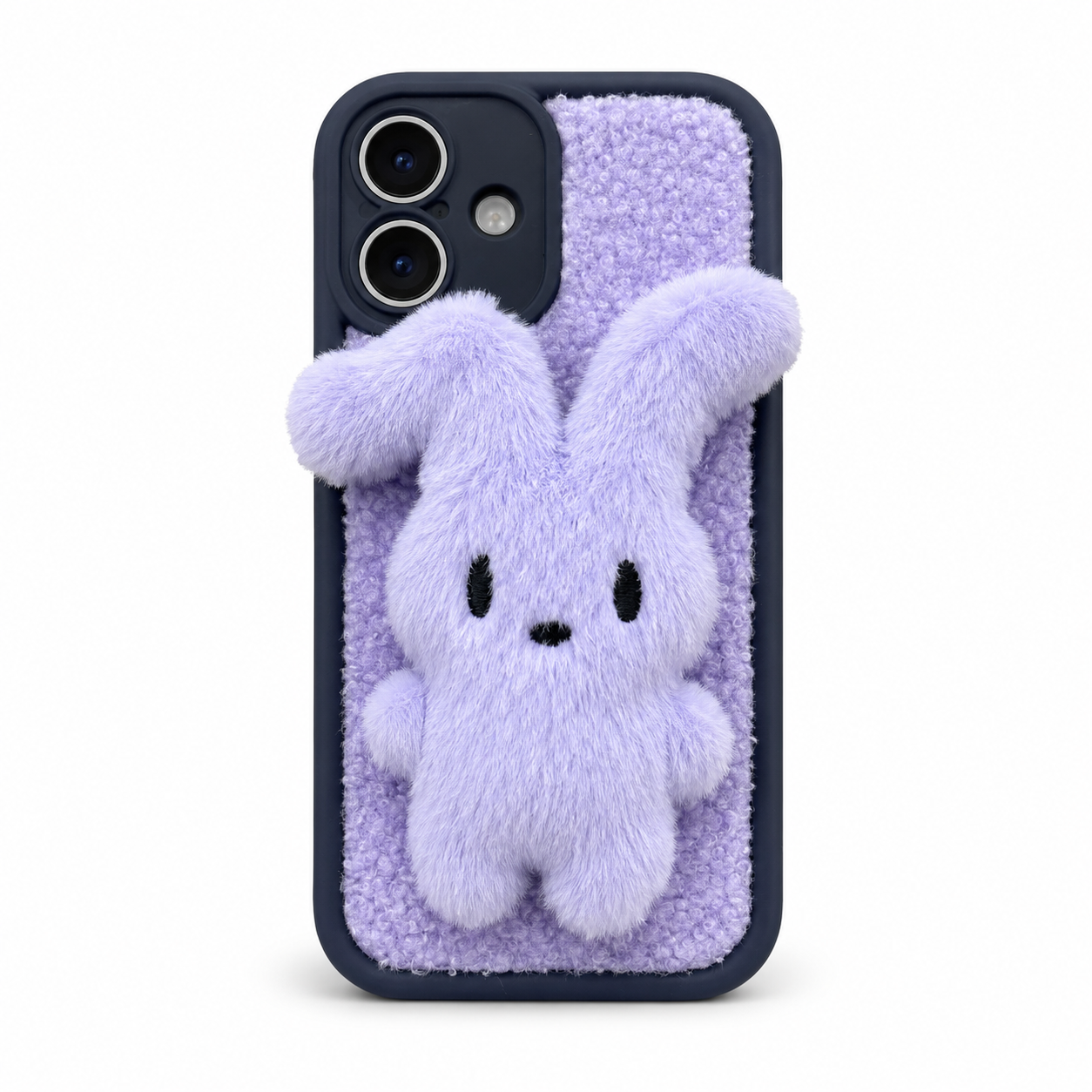 Plush Bunny Fur Texture Phone Case with Camera Protection (iphone 14)