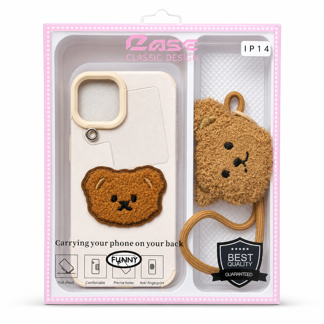 Teddy Bear Lanyard Phone Case with Camera Protection (iphone 16pro max)