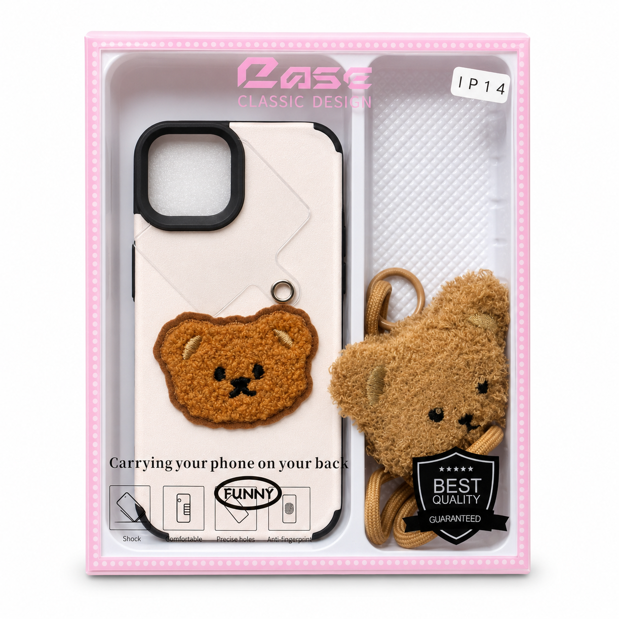 Teddy Bear Lanyard Phone Case with Camera Protection (iphone 16pro max)