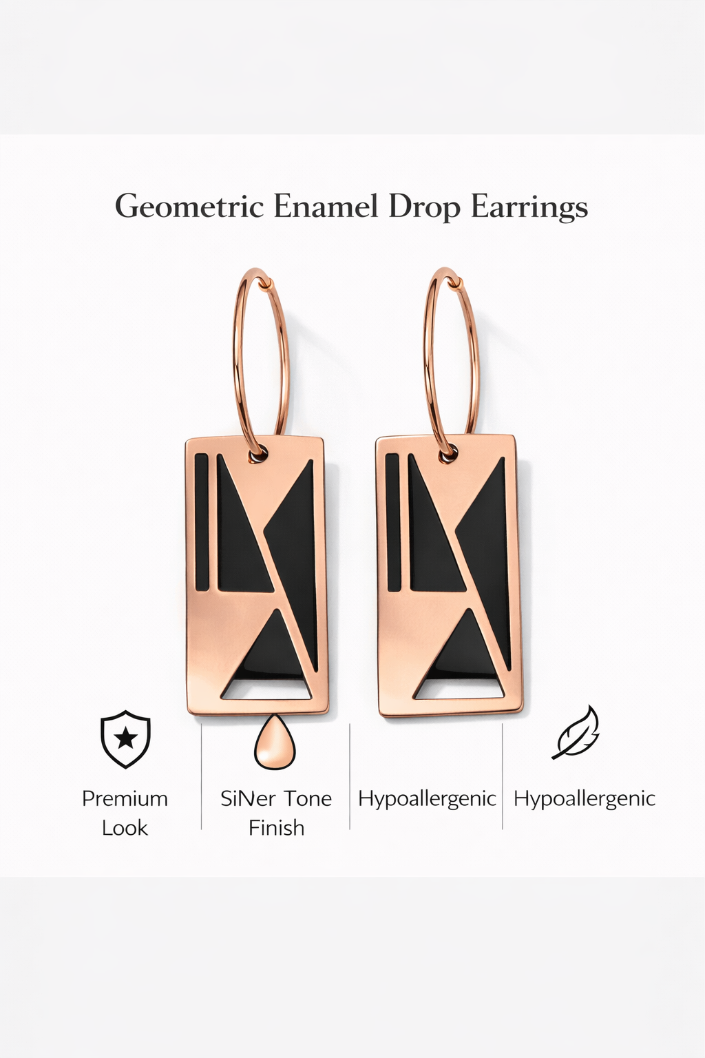 Geometric Enamel Drop Earrings (AK91420)