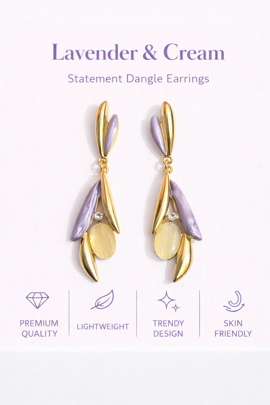 Leaf Charm Drop Earrings (AK91780)