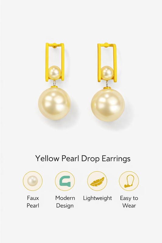 Modern Pearl Drop Earrings (AK91360)