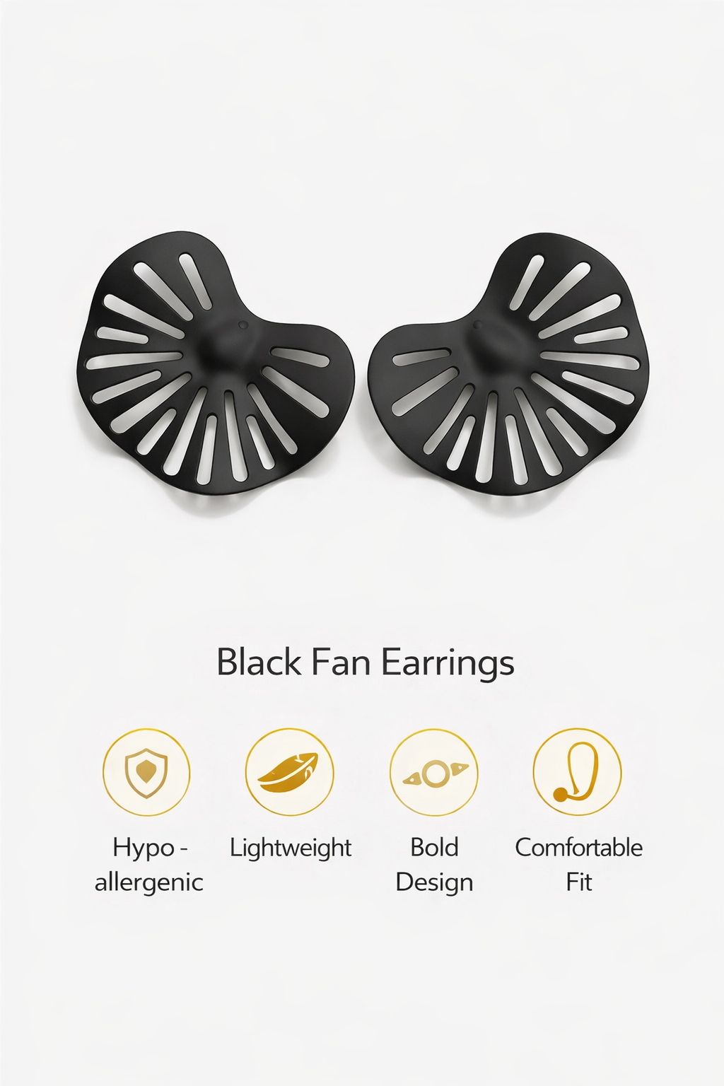 Cutout Fan Stud Earrings (AK91360)