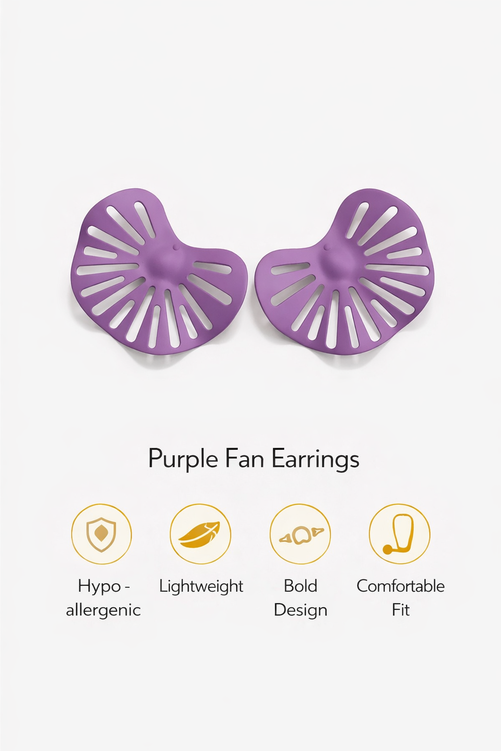 Cutout Fan Stud Earrings (AK91360)