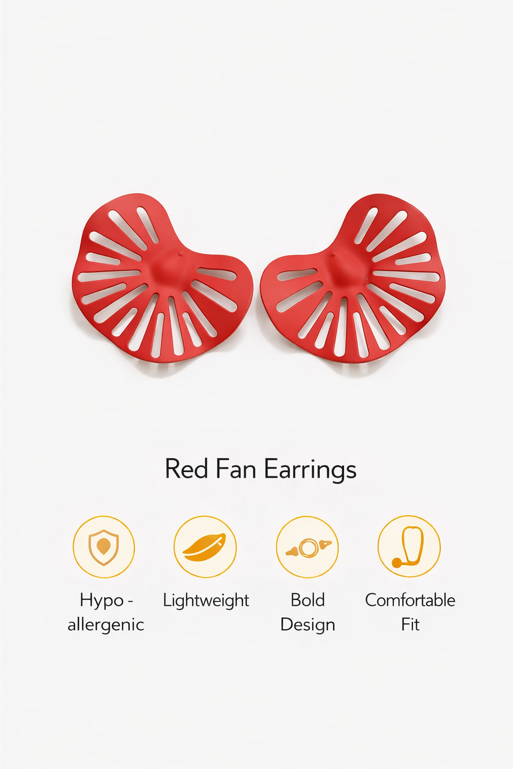 Cutout Fan Stud Earrings (AK91360)