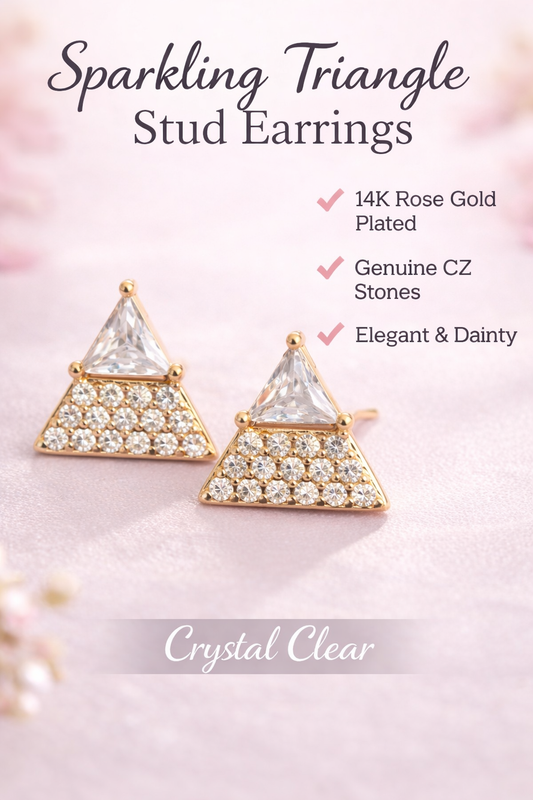 Sparkling Triangle Stud Earrings (SF91270)