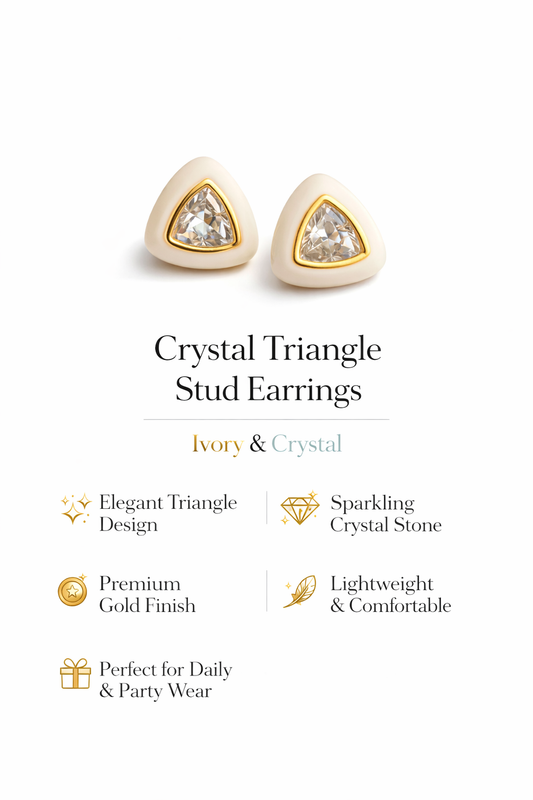 Crystal Triangle Stud Earrings (SF91300)